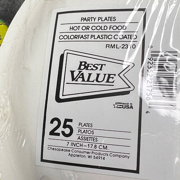 Vintage Christmas Plates Napkin Party Lot 230 pc Poinsettia Coated Red Green NIP - Picture 9 of 11